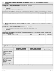 Forme 0506F Demande D&#039;inscription Pour Les Produits Du Tabac - Ontario, Canada (French), Page 4