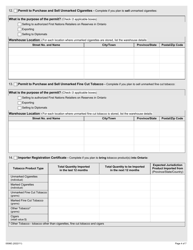 Form 0506E Application to Register Tobacco Products - Ontario, Canada, Page 4