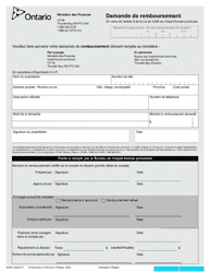 Document preview: Forme 0255F Demande De Remboursement - Ontario, Canada (French)