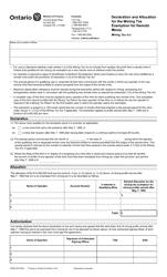 Document preview: Form 0792E Declaration and Allocation for the Mining Tax Exemption for Remote Mines - Ontario, Canada