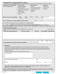 Form 0511E Application to Register for Interjurisdictional Transporter - Ontario, Canada, Page 2