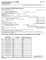 Form 2496B Schedule 101 Corporate Minimum Tax (Cmt) - Ontario, Canada, Page 4