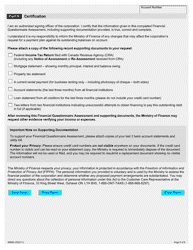 Form 9968E Financial Questionnaire Assessment - Corporate - Ontario, Canada, Page 6