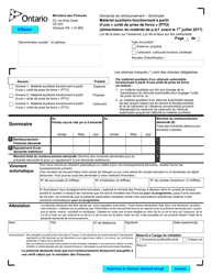 Forme 0549F Demande De Remboursement - Materiel Auxiliaire Fonctionnant a Partir D&#039;une Unite De Prise De Force (Pto) (Alimentation Du Materiel De P.d.f. Avant Le 1er Juillet 2017) - Ontario, Canada (French), Page 3