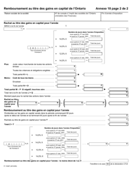 Forme 1534F Agenda 18 Remboursement Au Titre DES Gains En Capital De L&#039;ontario - Ontario, Canada (French), Page 2
