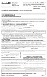 Form 0300E Ontario Land Transfer Tax Refund Affidavit for First-Time Purchasers of Eligible Homes - Ontario, Canada