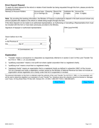 Form 9950E Affidavit Re Transfer Between Registered Charities - Ontario, Canada, Page 2