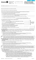 Document preview: Forme 0449F Affidavit Sur Les Droits De Cession Immobiliere - Ontario, Canada (French)