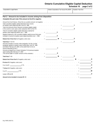 Form 1508D Schedule 10 Ontario Cumulative Eligible Capital Deduction Schedule - Ontario, Canada, Page 2