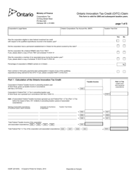 Form 0329F Ontario Innovation Tax Credit (Oitc) Claim - Ontario, Canada, Page 2