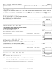 Form 0329F Ontario Innovation Tax Credit (Oitc) Claim - Ontario, Canada, Page 3