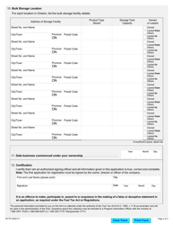 Form 0517E Application to Register as a Railway Transporter - Ontario, Canada, Page 3
