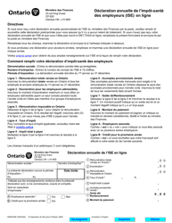 Document preview: Forme ON00150F Declaration Annuelle De L'impot-Sante DES Employeurs (Ise) En Ligne - Ontario, Canada (French)