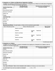 Form 0504E Application to Register for Manufacturer, Wholesaler, Dyer, Importer, Exporter and Interjurisdictional Transporter - Ontario, Canada, Page 2