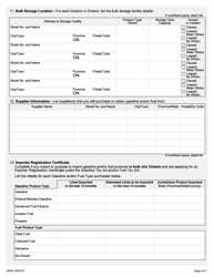 Form 0504E Application to Register for Manufacturer, Wholesaler, Dyer, Importer, Exporter and Interjurisdictional Transporter - Ontario, Canada, Page 4