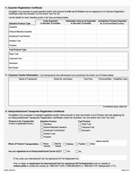Form 0504E Application to Register for Manufacturer, Wholesaler, Dyer, Importer, Exporter and Interjurisdictional Transporter - Ontario, Canada, Page 5