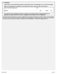 Form 0504E Application to Register for Manufacturer, Wholesaler, Dyer, Importer, Exporter and Interjurisdictional Transporter - Ontario, Canada, Page 7