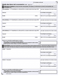 Forme 9955F Declaration De Renseignements Sur La Succession - up to December 31, 2019 - Ontario, Canada (French), Page 6