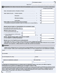 Forme 9955F Declaration De Renseignements Sur La Succession - up to December 31, 2019 - Ontario, Canada (French), Page 7