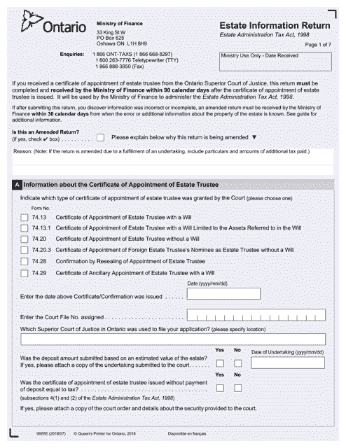Form 9955E  Printable Pdf