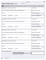 Form 9955E Estate Information Return - After January 1, 2020 - Ontario, Canada, Page 4