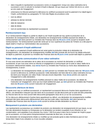 Instruction pour Forme 9955F Declaration De Renseignements Sur La Succession - Ontario, Canada (French), Page 3