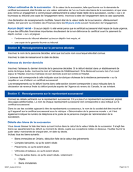 Instruction pour Forme 9955F Declaration De Renseignements Sur La Succession - Ontario, Canada (French), Page 6