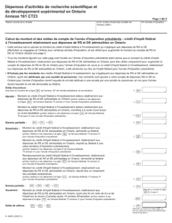 Forme 2083C Agenda 161 Depenses D&#039;activites De Recherche Scientifique Et De Developpement Experimental En Ontario - Ontario, Canada (French), Page 3