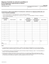 Forme 2083C Agenda 161 Depenses D&#039;activites De Recherche Scientifique Et De Developpement Experimental En Ontario - Ontario, Canada (French), Page 4