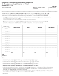 Forme 2083C Agenda 161 Depenses D&#039;activites De Recherche Scientifique Et De Developpement Experimental En Ontario - Ontario, Canada (French), Page 5