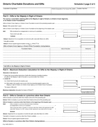 Form 1490D Schedule 2 Ontario Charitable Donations and Gifts - Ontario, Canada, Page 2
