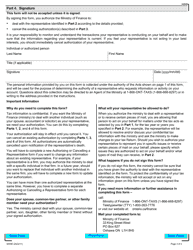 Form 0009E Authorizing or Cancelling a Representative - Ontario, Canada, Page 3