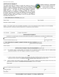 Document preview: Form BOE-19'DC Certificate of Disability - Santa Cruz County, California