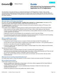 Document preview: Instructions for Form 0166E Application for International Fuel Tax Agreement (Ifta) Registration - Ontario, Canada