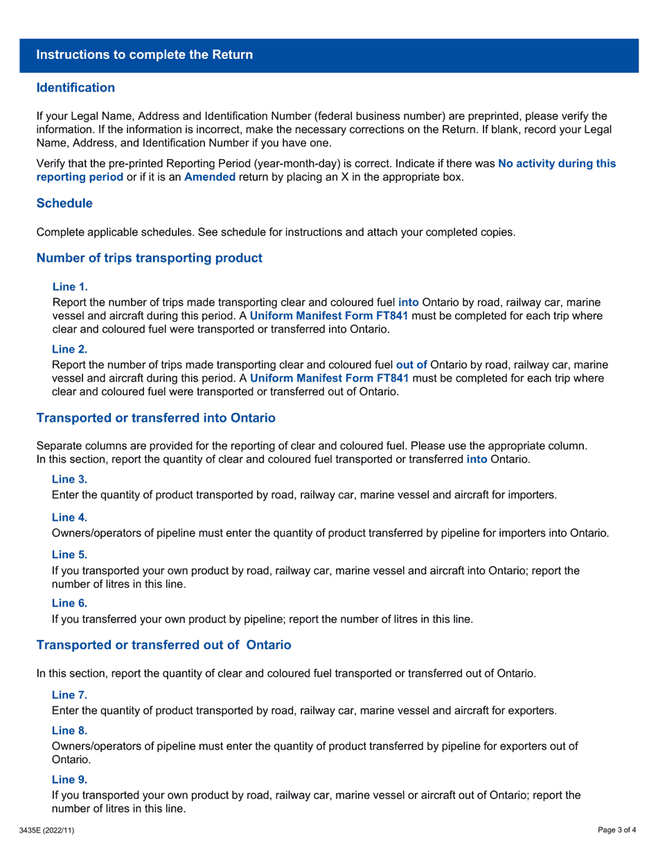 Instructions for Form 0504E Application to Register for Manufacturer, Wholesaler, Dyer, Importer, Exporter and Interjurisdictional Transporter - Gasoline Tax Act and / or Fuel Tax Act - Ontario, Canada, Page 3