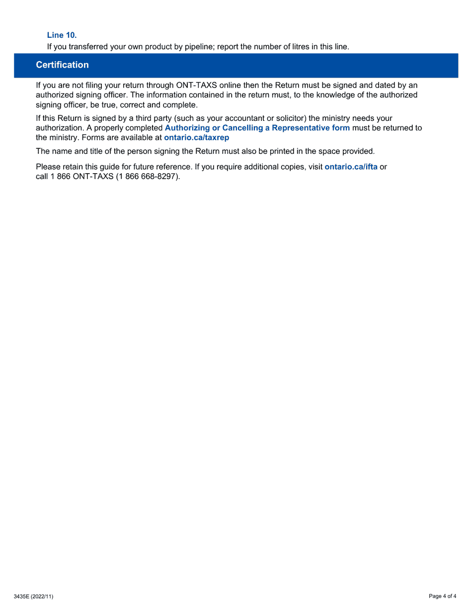 Instructions for Form 0504E Application to Register for Manufacturer, Wholesaler, Dyer, Importer, Exporter and Interjurisdictional Transporter - Gasoline Tax Act and / or Fuel Tax Act - Ontario, Canada, Page 4