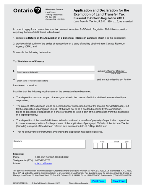 Form 0276E  Printable Pdf