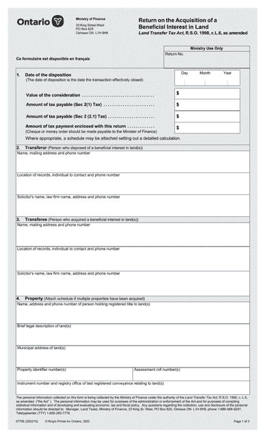 Form 0775E  Printable Pdf