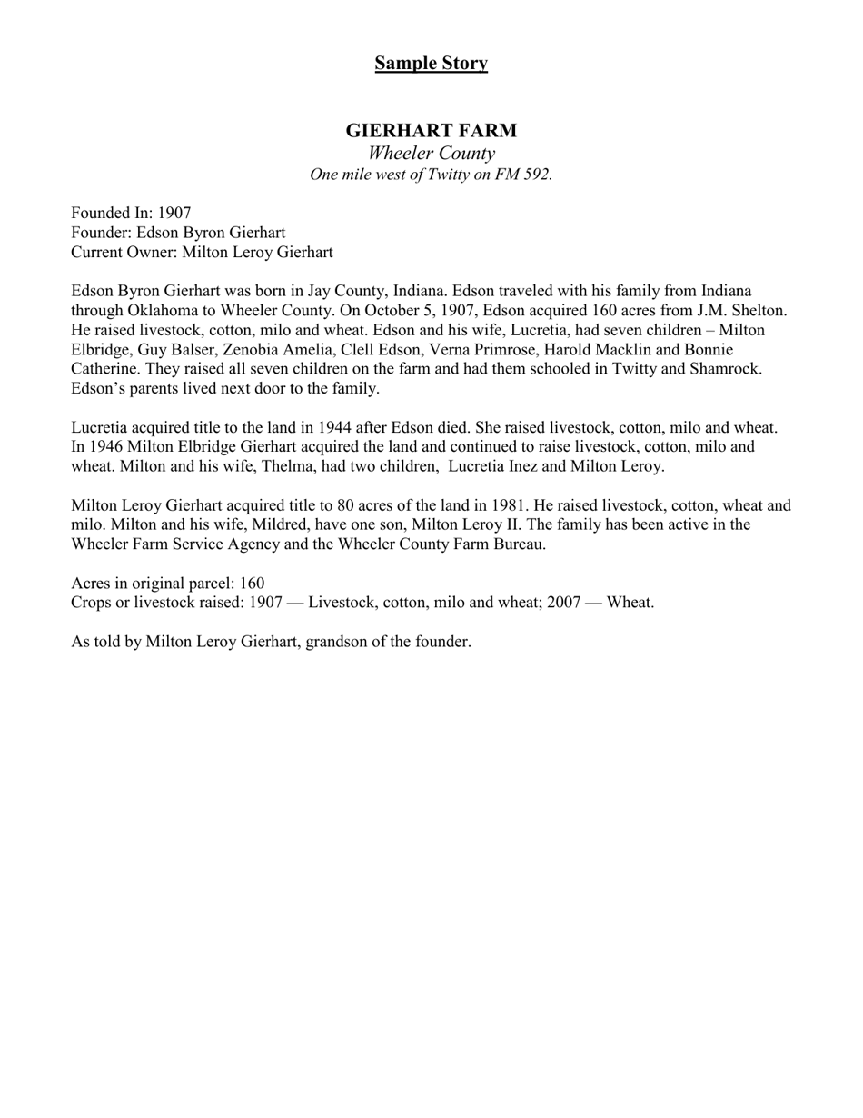 Family Land Heritage Application - Texas, Page 11