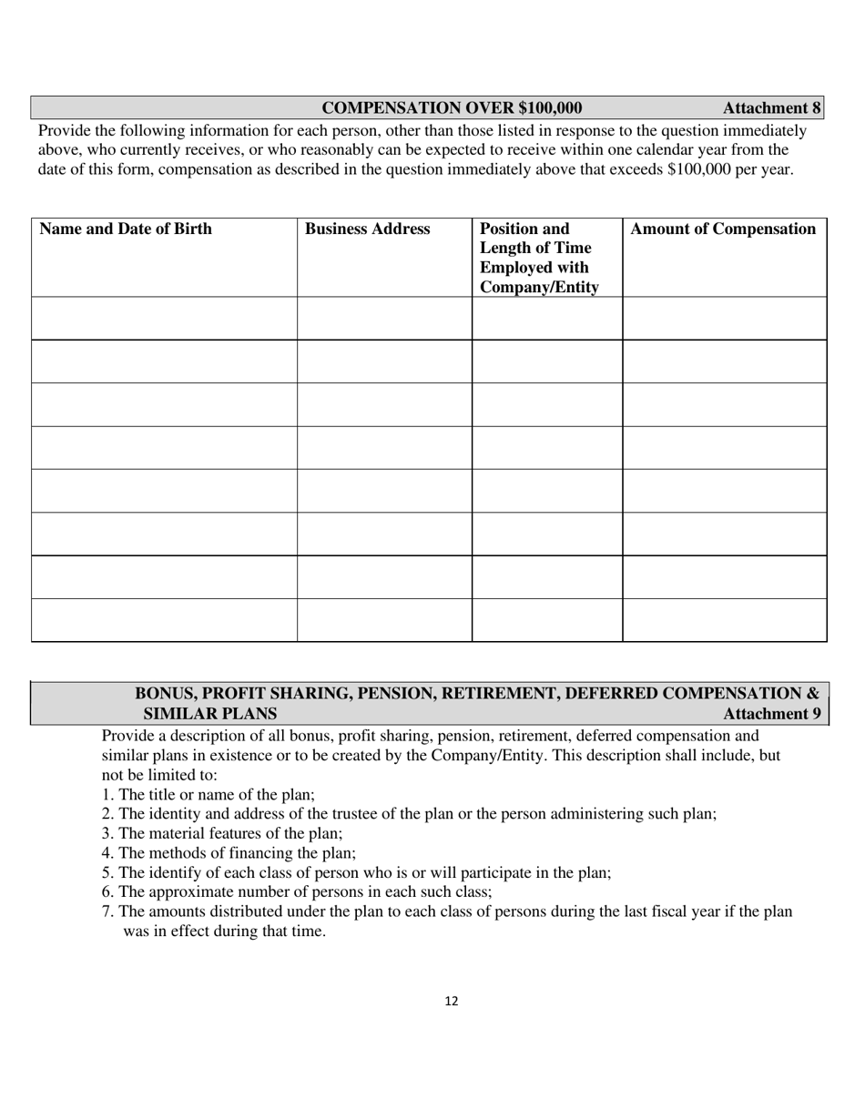 Gaming Vendor Application - Rhode Island, Page 12