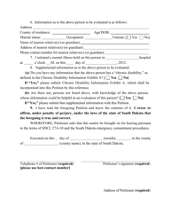 Petition for Emergency Commitment by Qmhp - South Dakota, Page 2