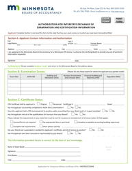 Application for Temporary Military Certificate (CPA) - Minnesota, Page 4