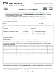 Document preview: CPA Firm Name Change Request - Minnesota
