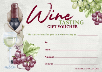 Document preview: Wine Tasting Gift Certificate - White Wine