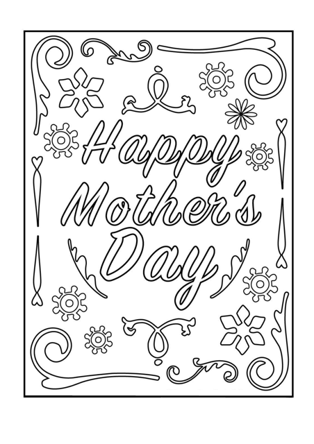 Mother's Day Coloring Page featuring a graceful pattern