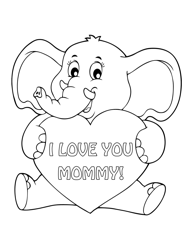 Document preview: Mother's Day Coloring Page - Elephant