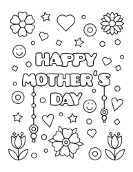 Document preview: Mother's Day Coloring Page - Joy