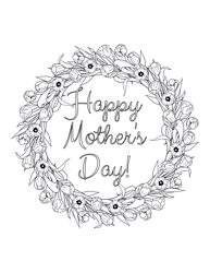 Document preview: Mother's Day Coloring Page - Circle