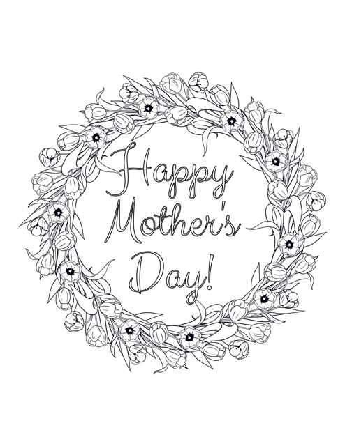 Mother's Day Coloring Page - Circle