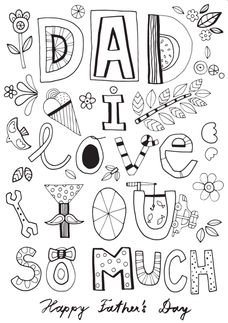 Father's Day Coloring Page - Beautiful Page
